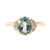 9ct Yellow Gold Blue Topaz & Diamond Ring (SH24-536)