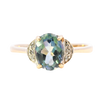 9ct Yellow Gold Blue Topaz & Diamond Ring (SH24-536)
