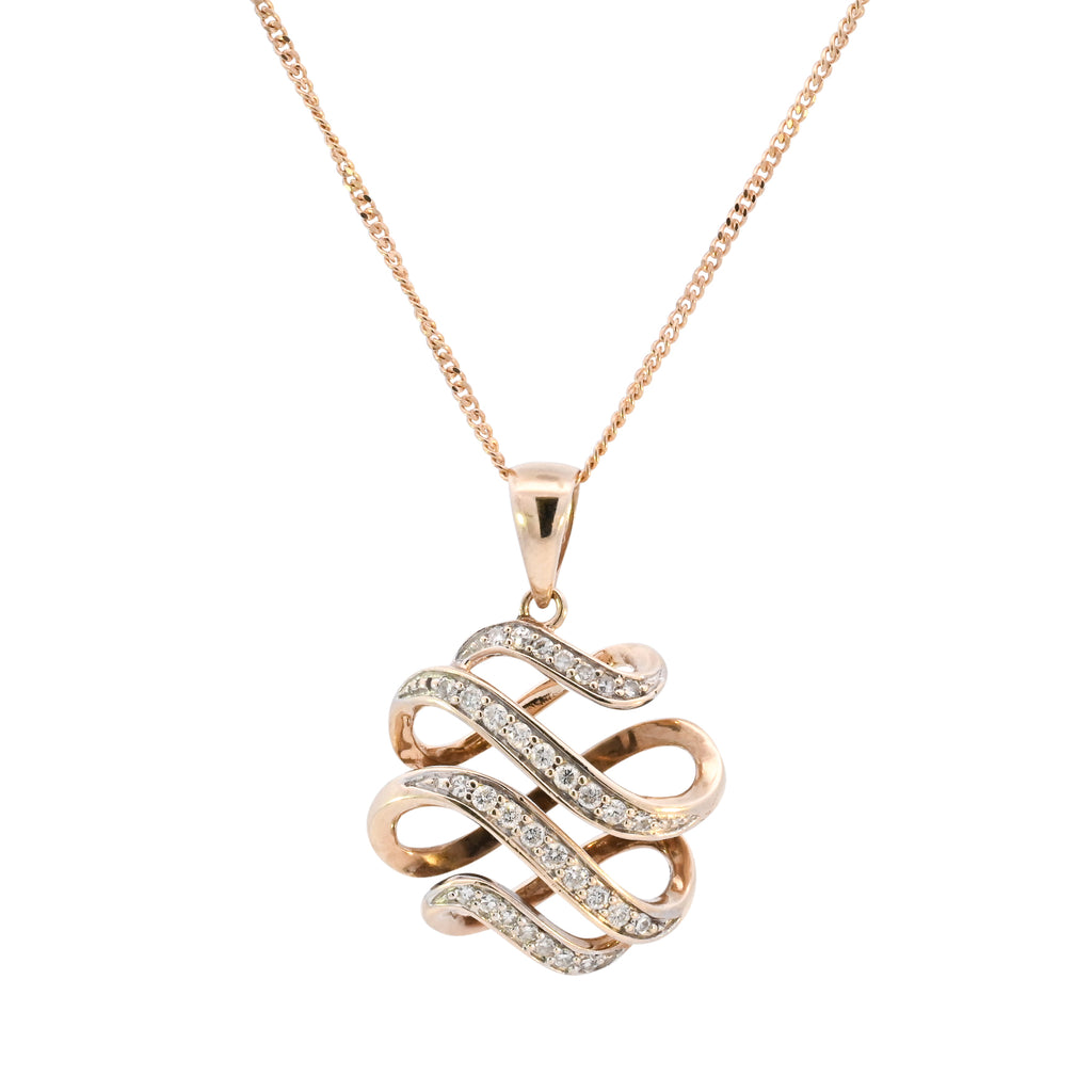 9ct Yellow Gold 0.50ct Diamond Necklace (SH24-550)