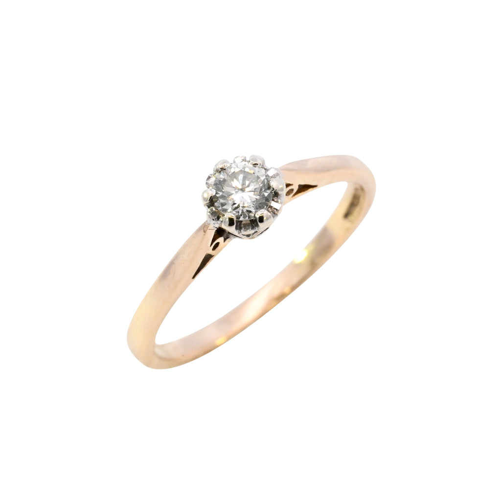 9ct Yellow Gold 0.25ct Diamond Solitaire Ring (SH24-551)