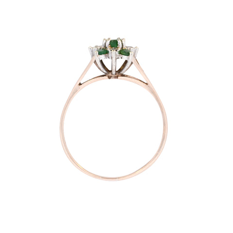 9ct Yellow Gold Emerald & Diamond Ring (SH24-557)