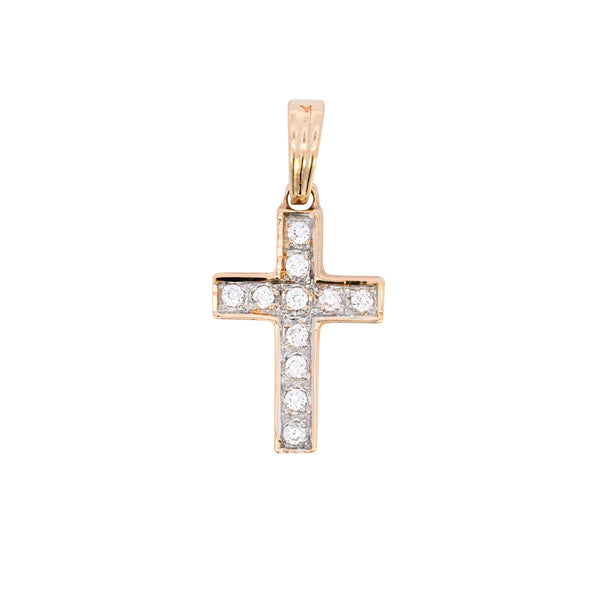 18ct Yellow Gold 0.33ct Diamond Cross