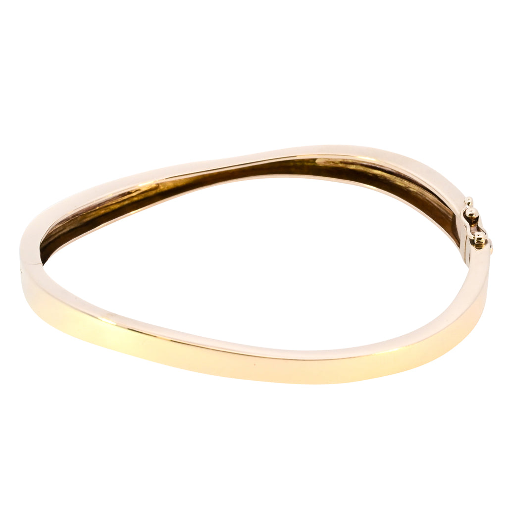 9ct Yellow Gold Oval Crossover Bangle (SH24-597)