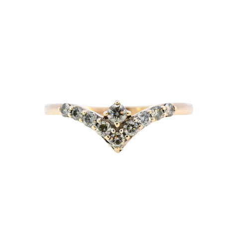 9ct Yellow Gold 0.30ct Diamond Wishbone Ring (SH24-603)