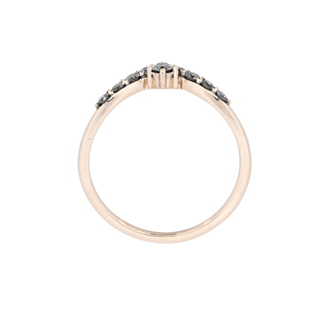 9ct Yellow Gold 0.30ct Diamond Wishbone Ring (SH24-603)