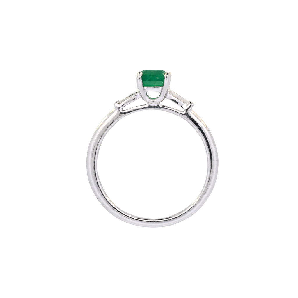 Platinum Emerald & Diamond Ring (SH24-629)