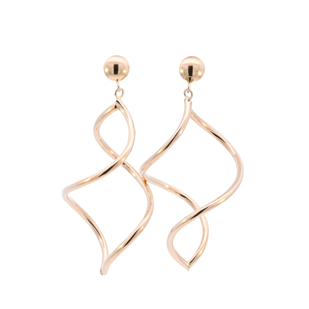9ct Yellow Gold Spiral Drop Studs (SH24-631)