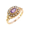 9ct Yellow Gold Amethyst & Pearl Ring