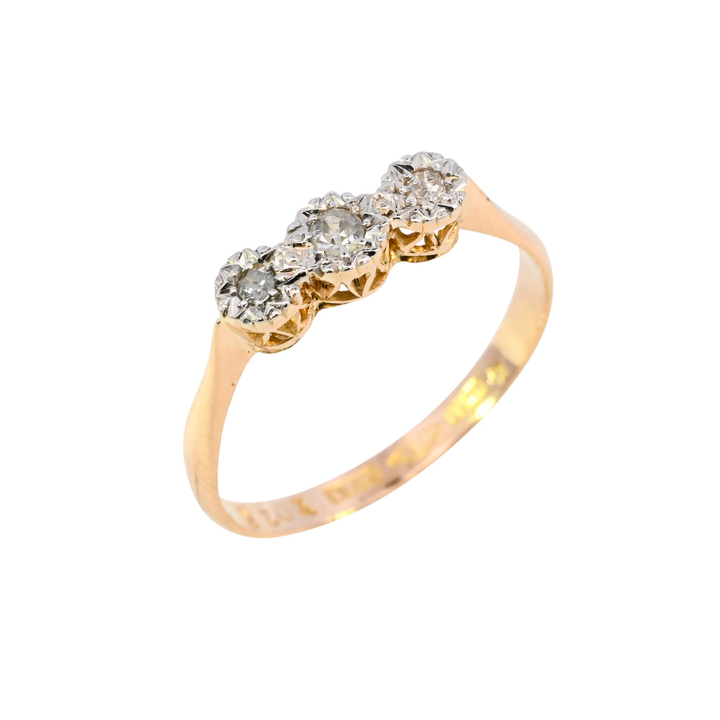 Antique 18ct Gold Diamond 3 Stone Ring (SH24-639)