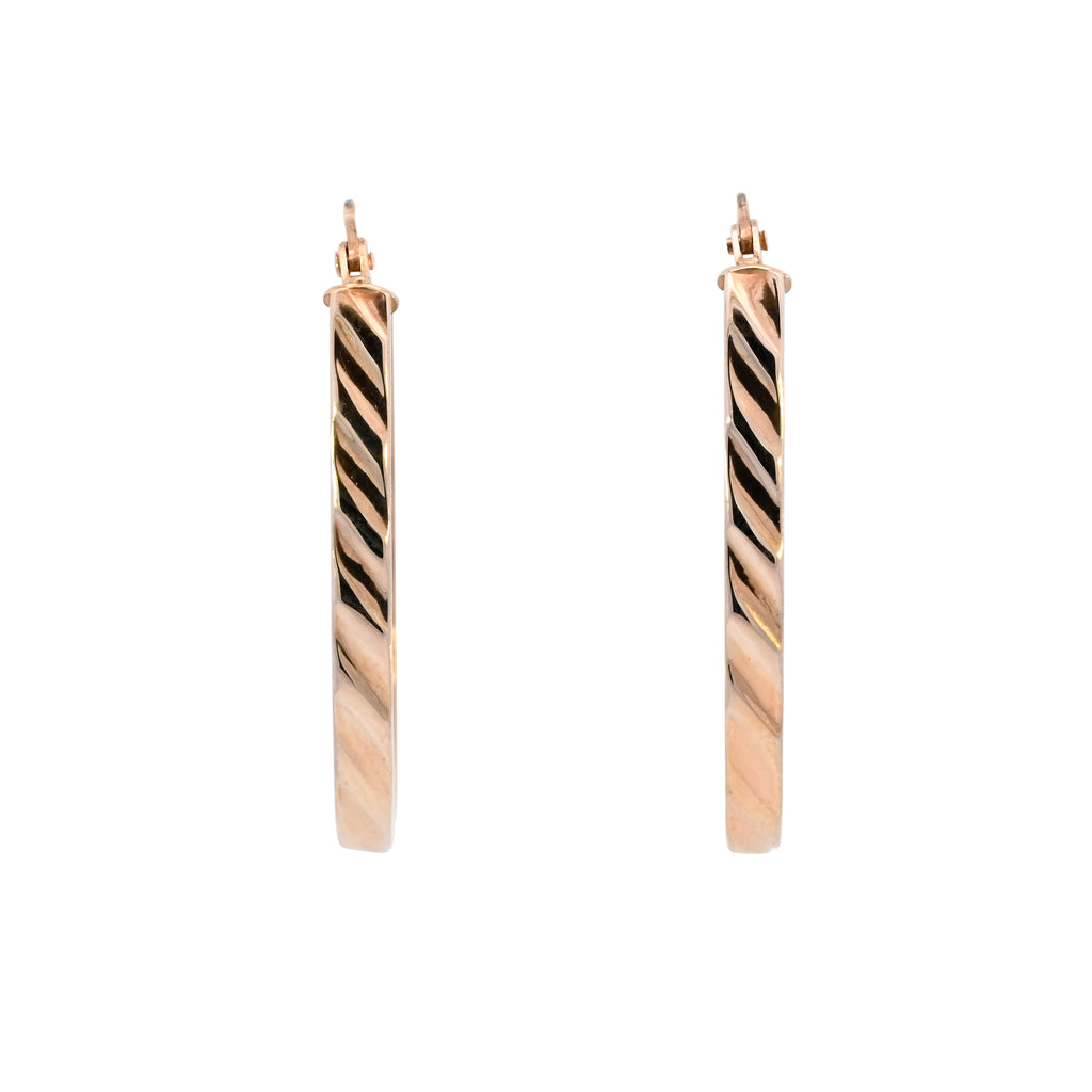 9ct Yellow Gold Oval Hoop Earrings (SH24-642)