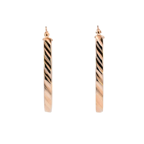 9ct Yellow Gold Oval Hoop Earrings (SH24-642)