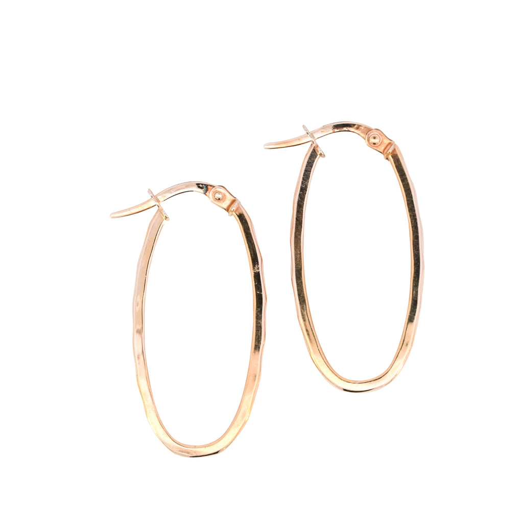 9ct Yellow Gold Oval Hoop Earrings