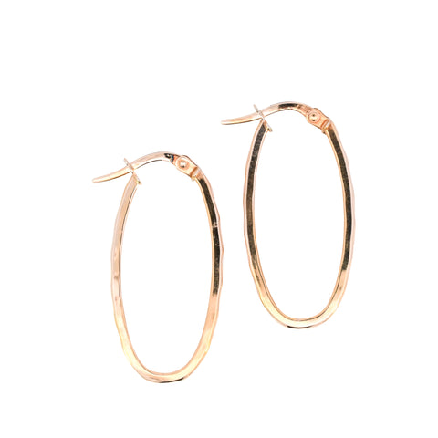 9ct Yellow Gold Oval Hoop Earrings (SH24-642)