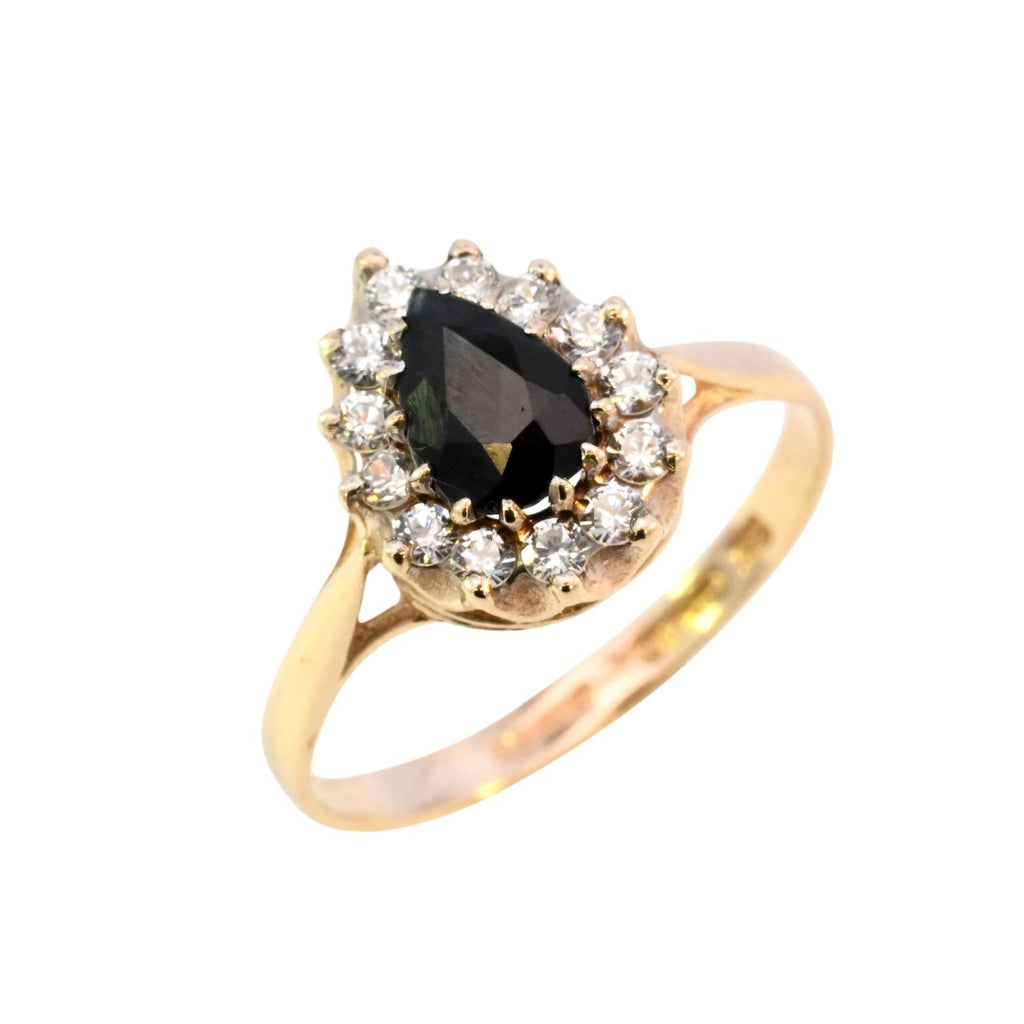9ct Yellow Gold Sapphire Cubic Zirconia Ring – Wray Co