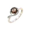 9ct Yellow Gold Smokey Quartz & Diamond Ring (SH24-697)