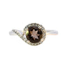 9ct Yellow Gold Smokey Quartz & Diamond Ring (SH24-697)
