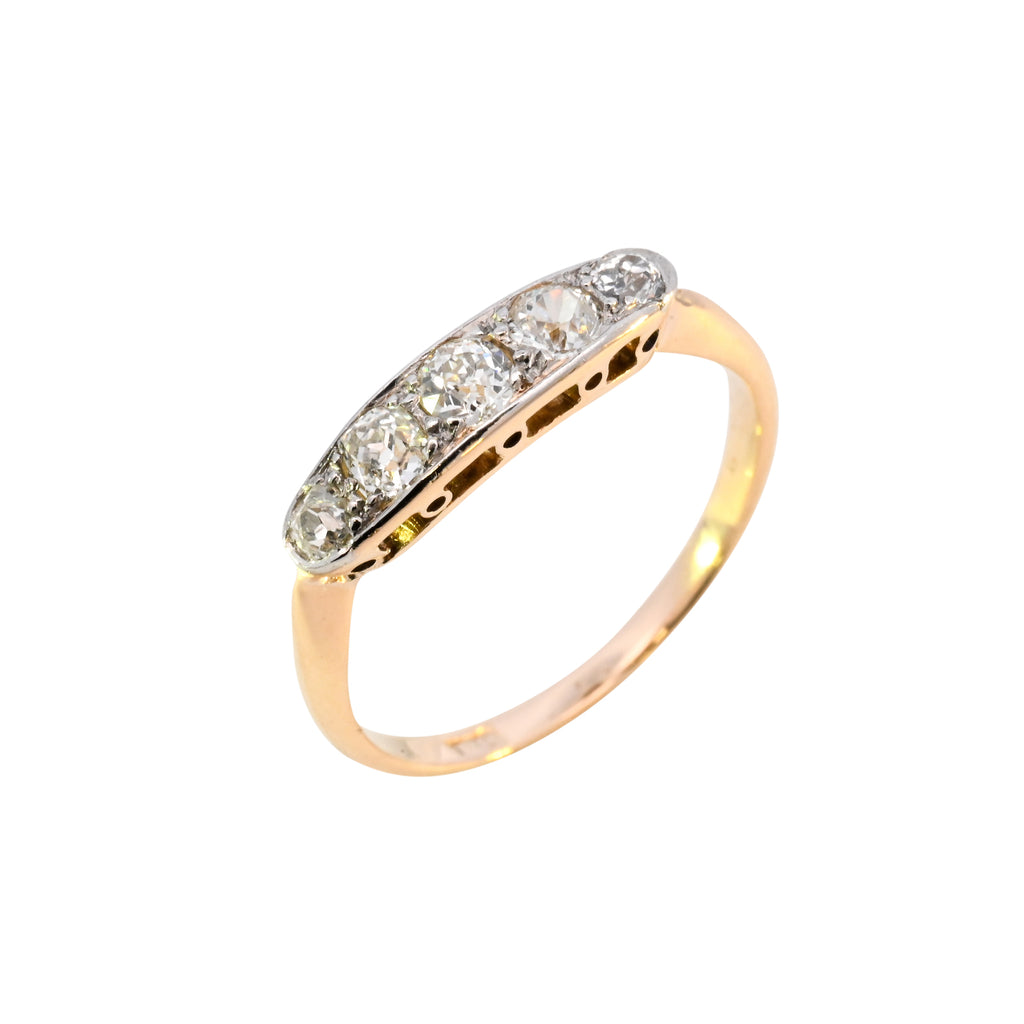 Antique 18ct Gold 0.50ct Diamond Boat Ring (SH24-698)