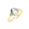 18ct Yellow Gold Aquamarine & Diamond Ring (SH24-701)