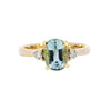 18ct Yellow Gold Aquamarine & Diamond Ring (SH24-701)