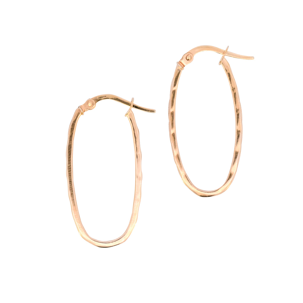 9ct Yellow Gold Long Oval Hoops (SH24-703)