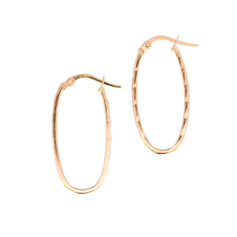 9ct Yellow Gold Long Oval Hoops (SH24-703)
