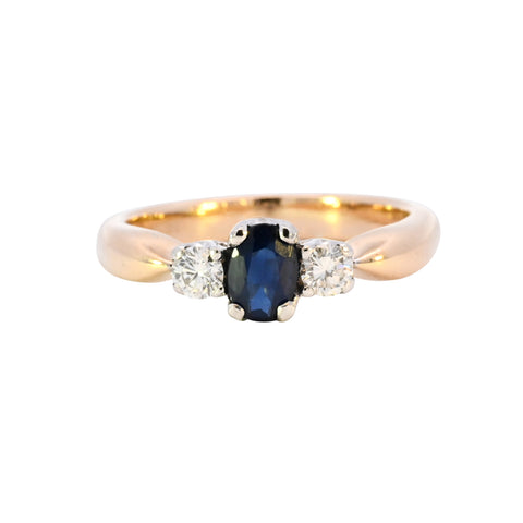 18ct Yellow Gold Sapphire & Diamond Ring