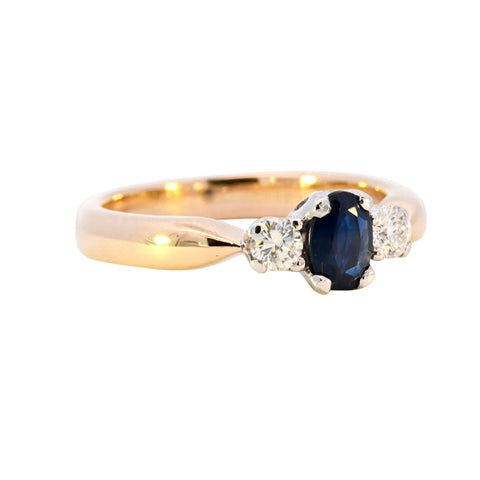 18ct Yellow Gold Sapphire & Diamond Ring (SH24-707)