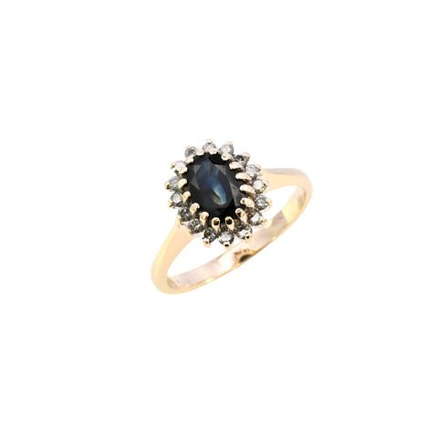 9ct Yellow Gold Sapphire & Diamond Ring (SH24-717)