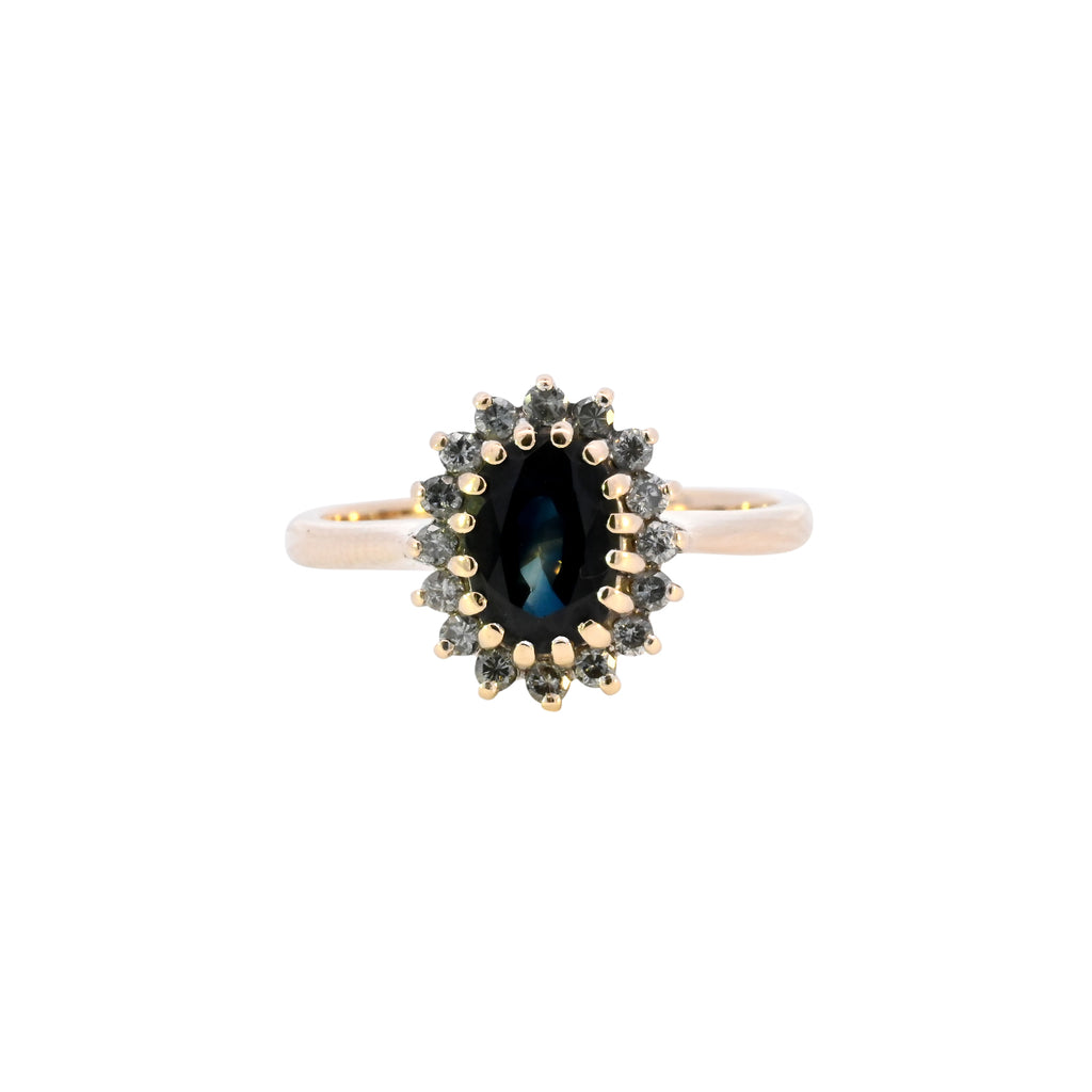 9ct Yellow Gold Sapphire & Diamond Ring (SH24-717)