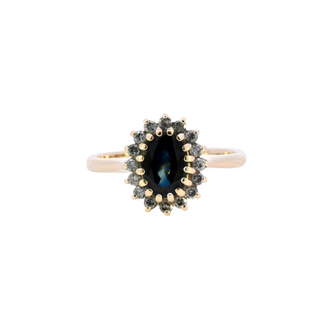 9ct Yellow Gold Sapphire & Diamond Ring