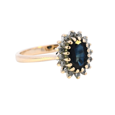 9ct Yellow Gold Sapphire & Diamond Ring (SH24-717)