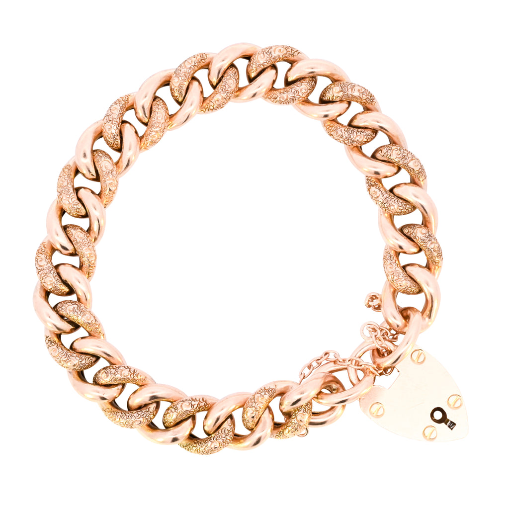Antique 9ct Gold Curb Bracelet (SH24-727)
