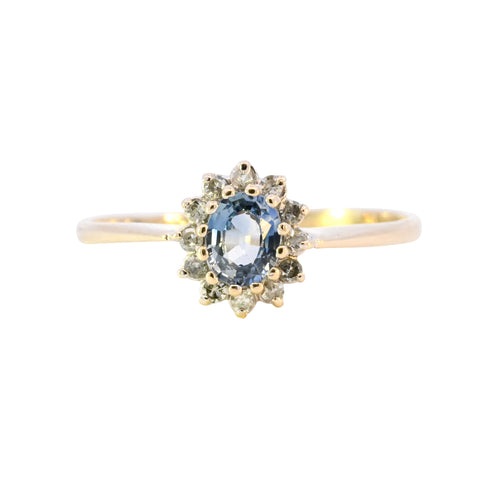 9ct Yellow Gold Sapphire & Diamond Ring (SH24-728)