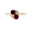 9ct Yellow Gold Garnet & Diamond Crossover Ring (SH24-729)