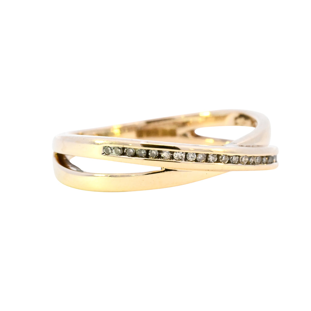 9ct Yellow Gold 0.12ct Diamond Half Eternity