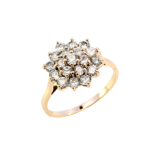9ct Yellow Gold Cubic Zirconia Cluster Ring (SH24-731)
