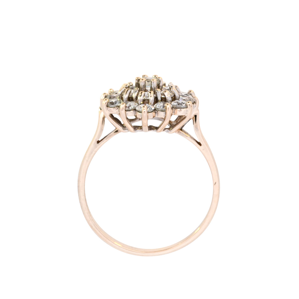 9ct Yellow Gold Cubic Zirconia Cluster Ring (SH24-731)