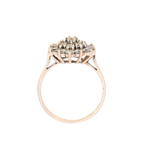 9ct Yellow Gold Cubic Zirconia Cluster Ring