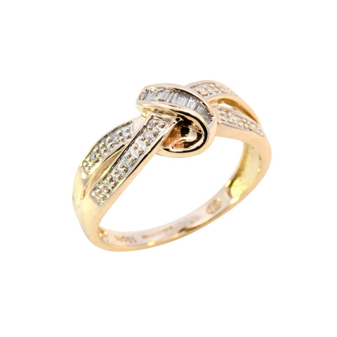 9ct Yellow Gold 0.10ct Diamond Crossover Ring (SH24-733)