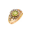 18ct Yellow Gold Peridot & Pearl Cluster Ring