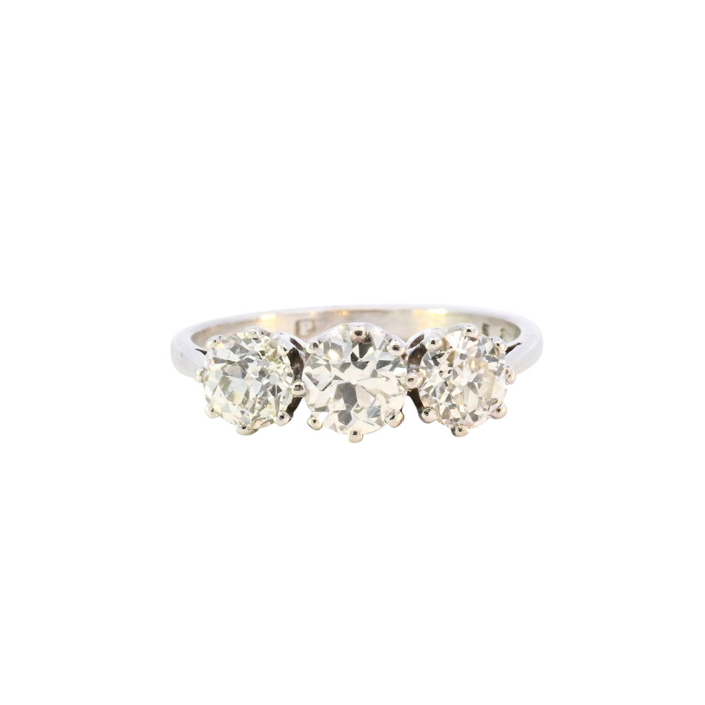 Platinum 1.52ct Diamond Trilogy Ring