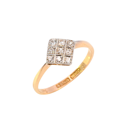 Antique 18ct Gold 0.25ct Diamond Plaque Ring (SH24-217)