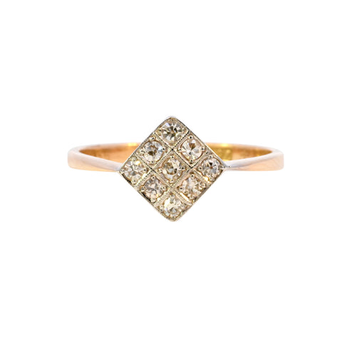 Antique 18ct Gold 0.25ct Diamond Plaque Ring (SH24-217)