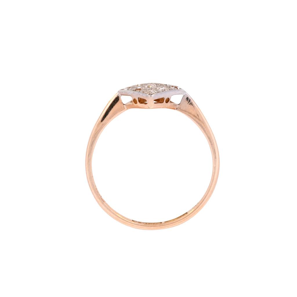 Antique 18ct Gold 0.25ct Diamond Plaque Ring (SH24-217)