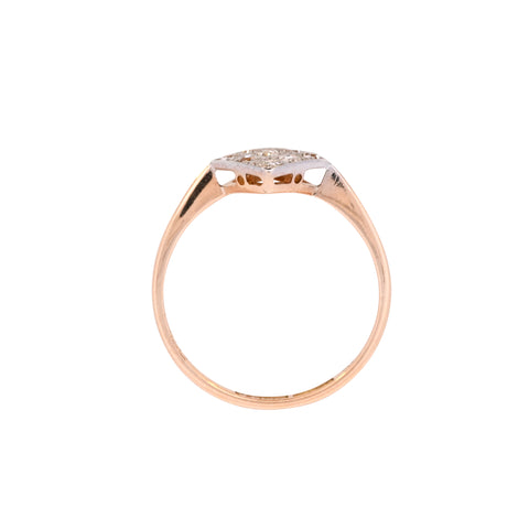 Antique 18ct Gold 0.25ct Diamond Plaque Ring (SH24-217)