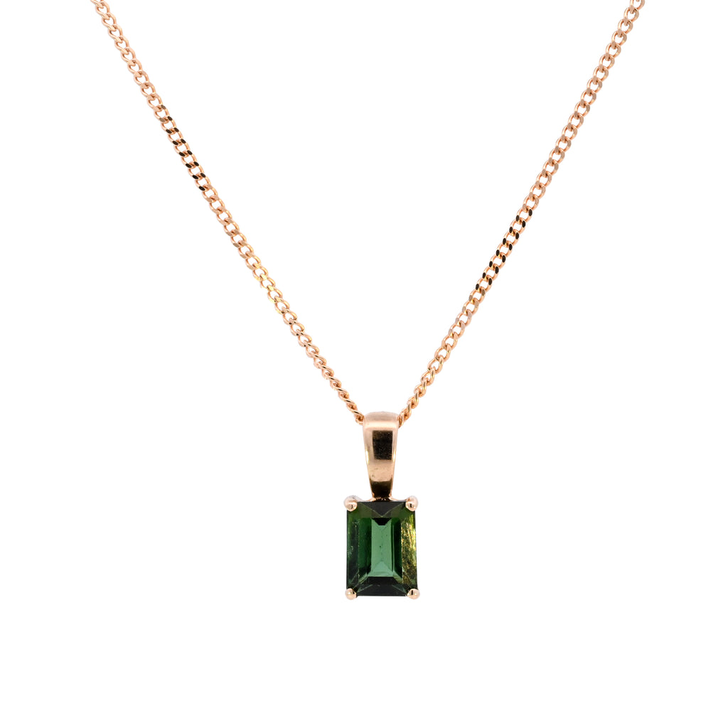 9ct Yellow Gold Green Tourmaline Necklace (SD24-044)