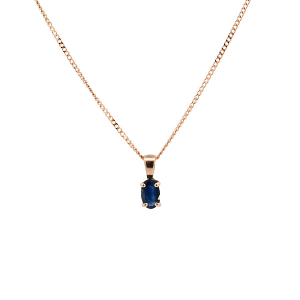 9ct Yellow Gold Sapphire Necklace