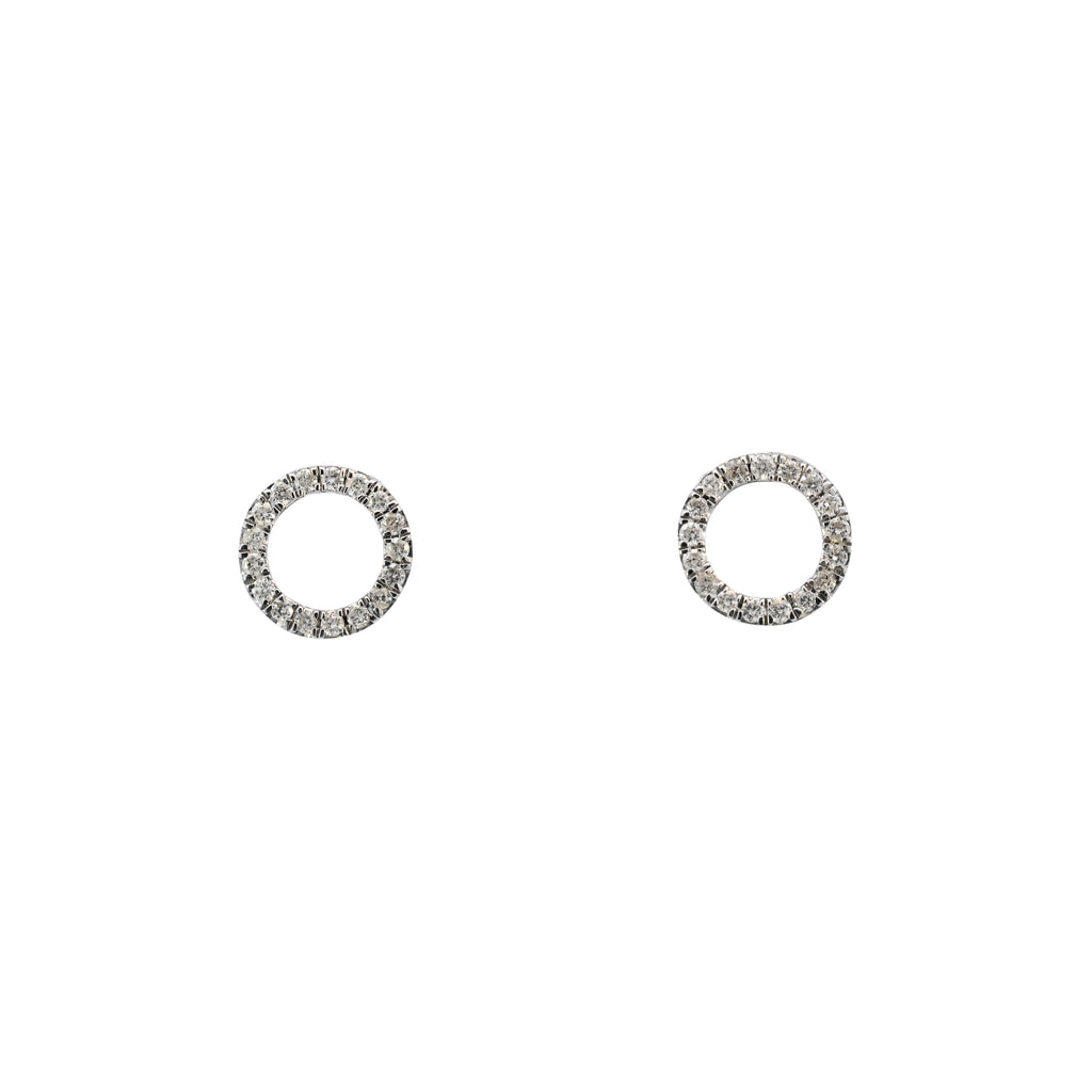 9ct White Gold 0.12ct Diamond Circle Studs (BA24-043)