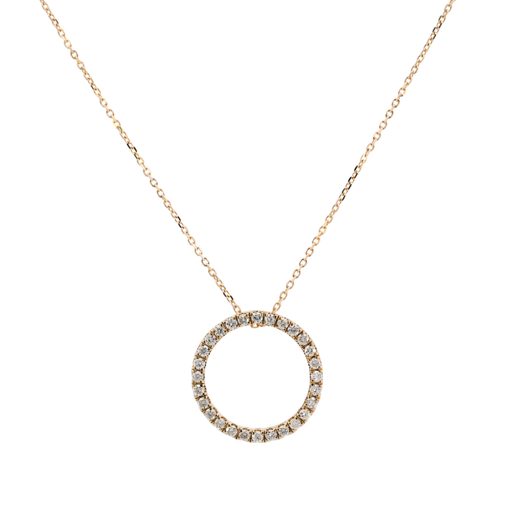 9ct Yellow Gold 0.25ct Diamond Circle Necklace (BA24-042)