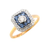 18ct Yellow Gold Sapphire & Diamond Ring